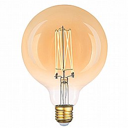 נורת לד גלוב 125 פילמנט פחם אמבר E-27 5W ניתנת לעמעום נורת לד גלוב 125 פילמנט פחם אמבר E-27 5W ניתנת לעמעום