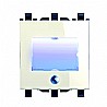 לחצן פעמון עם שם מואר לד כחול 12V לבן 2 מודול ניסקו סוויץ'