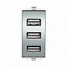 מטען USB כולל 3 יציאות 5V 3.1A טיטניום 1 מודול ניסקו סוויץ'