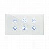 מתג טאץ' חכם ל-3 תריסים זכוכית לבנה 4 מודול WIFI