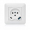שקע כח עם מטען USB כפול מהיר TYPE C+A PD