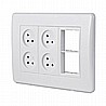 מסגרת 6 מודול עבור HOME & OFFICE עם 4 שקעים ומתאם גוויס, ללא בסיס